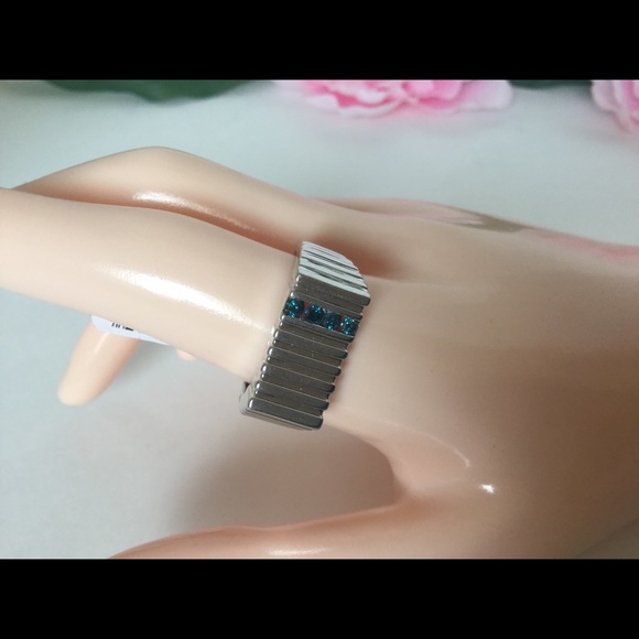 Other - 💎 .25ct BL.Diamond Ring. Plat/Ster.💎